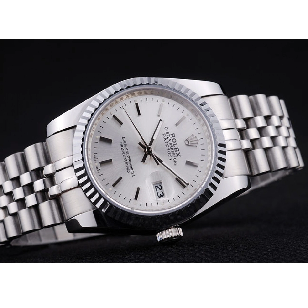 AAA Replica Watches Bezel Silver Datejust Rolex 7457 Ribbed Dial 1014